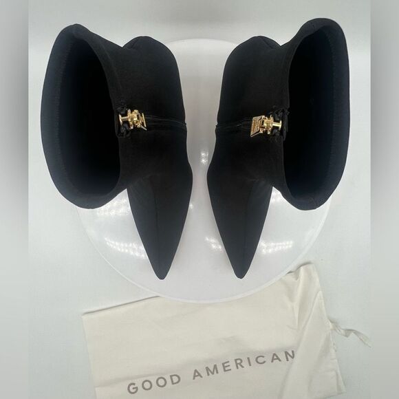 GOOD AMERICAN | Ankle Shine Neoprene Booties | Black | NWT 9 | w/ Dust Bag - Picture 6 of 15